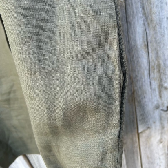 Marvin Browne Linen Short Sleeve Tunic Dress Olive Green M - Picture 6 of 13